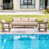 Beige Cushion/Brown Frame