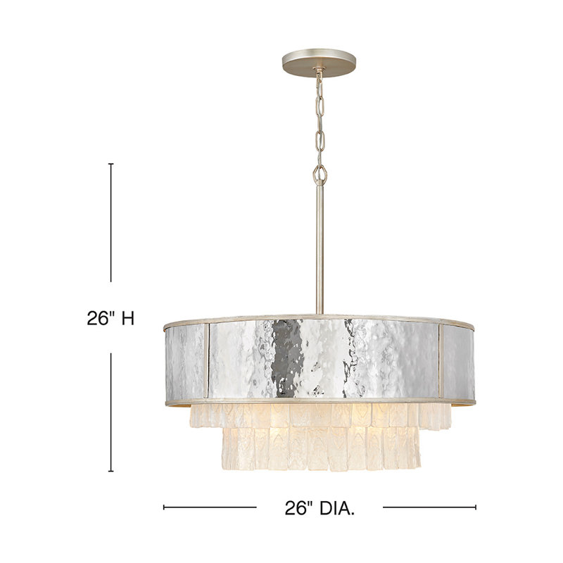 Reverie 8 - Light Unique Drum Chandelier, 26" H x 26" W x 26" D