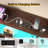  Farmhouse King Bed Frame With LED Storage Bookcase Headboard & Charging Station, Rustic Brown-1799709062-1799709082