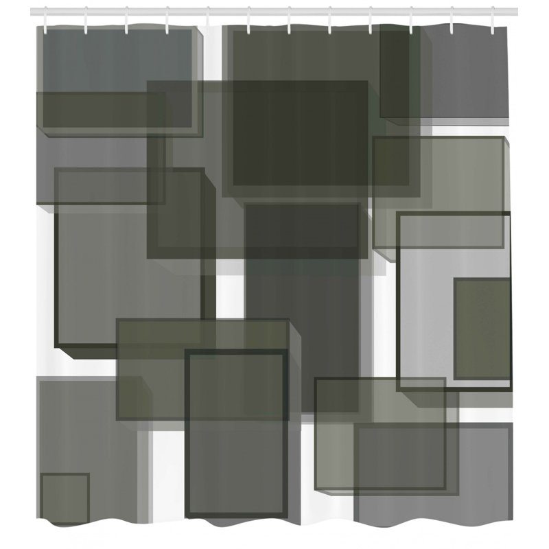 Shower Curtain with Hooks Included, 70" H x 69" W