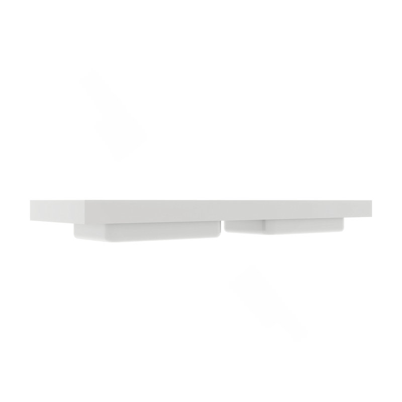Bassin intégré à surface solide SANS drain et robinet, couleur blanc brillant, Blanc
