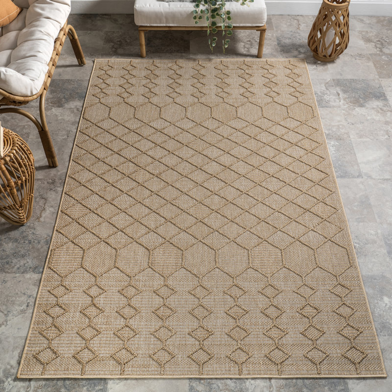 Malina Geometric Indoor/Outdoor Area Rug, Rectangle 4' x 6'