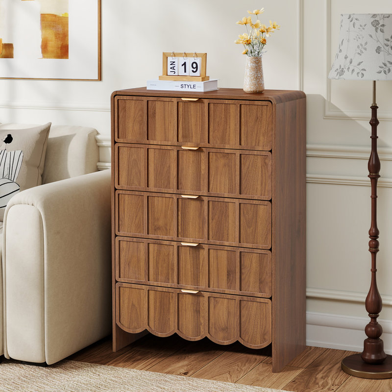Morden Style 5 Drawer Dresser , Brown