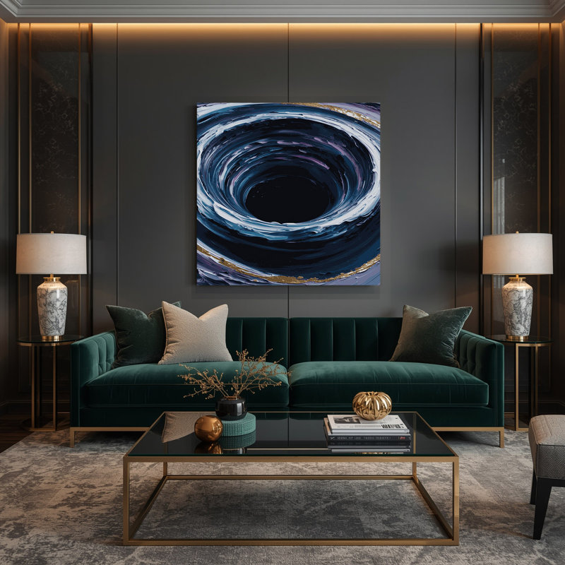Art mural sur toile gris, H 12 po x l 12 po