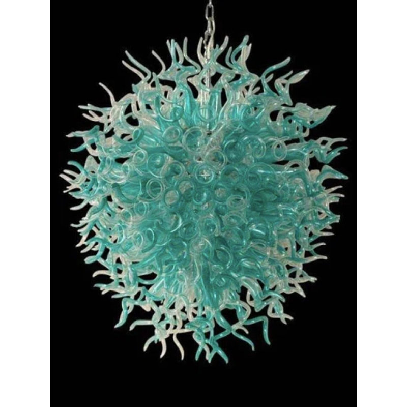 Turquoise Handmade Glass Chandelier Lighting