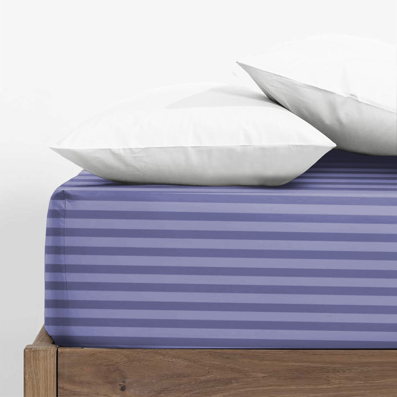 Spevek Soft & Cozy 40cm Extra Deep Pocket Microfiber Striped Fitted Sheet, Black, King (152 x 200 cm)