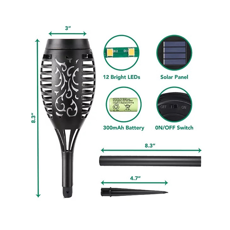 MAGGIFT Solar Torch Lights, Outdoor Waterproof Flickering Flame Patio and Garden Decor, 6-Pack