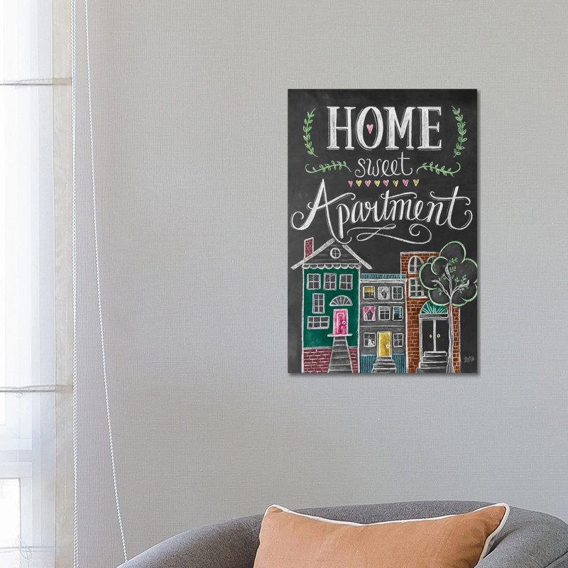 Home Sweet Apartment - Print on Canvas, Wrapped Canvas, 66.04cm H x 45.72cm W x 3.81cm D