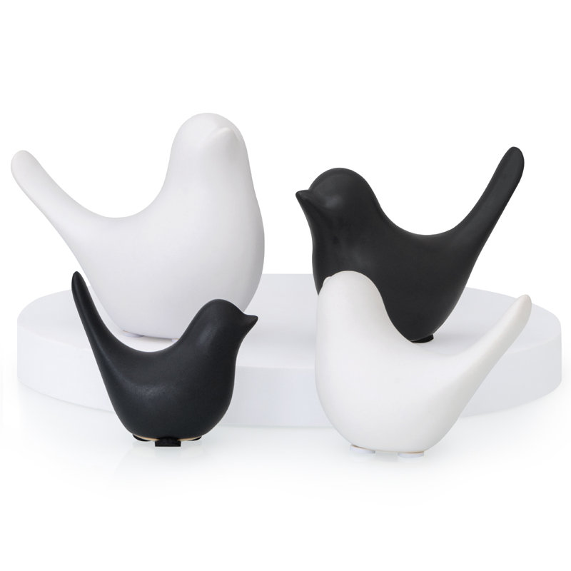 Small Birds Statues Black Modern Farmhouse Decor Deals, Farmhouse Decor for Kitchen Counter, Bathroom Shelf, Living Room, Office Sculpture, Knick Knacks for Shelves