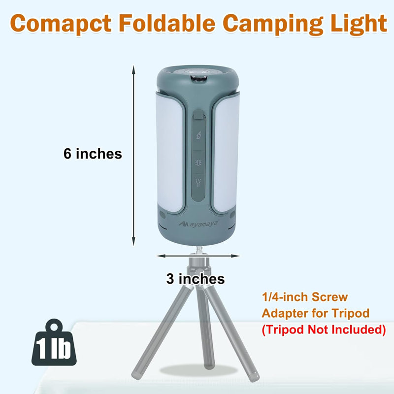 Lanterne de camping pliable rechargeable, lumières de camping à DEL 10000 mah, alimentation de secours intégrée