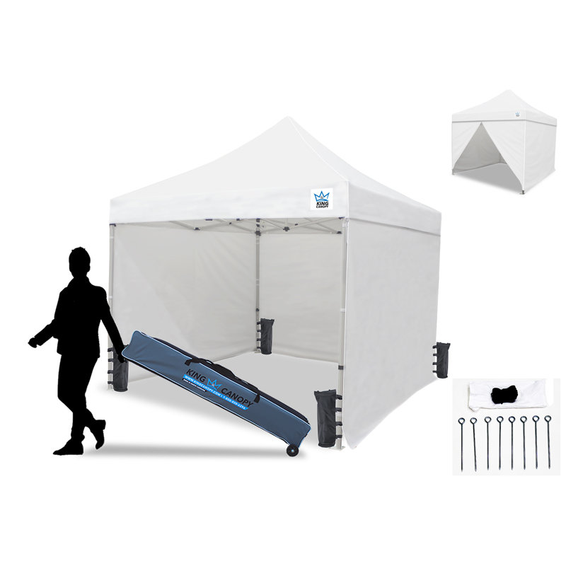 Auvent escamotable instantané commercial Ares 10 pi x 10 pi avec couvercle blanc