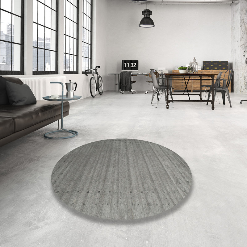 Tapis noir/gris, Rond 3 pi
