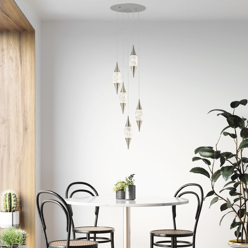 Shinny Teardrops Dimmable Integrated LED Round Chandelier