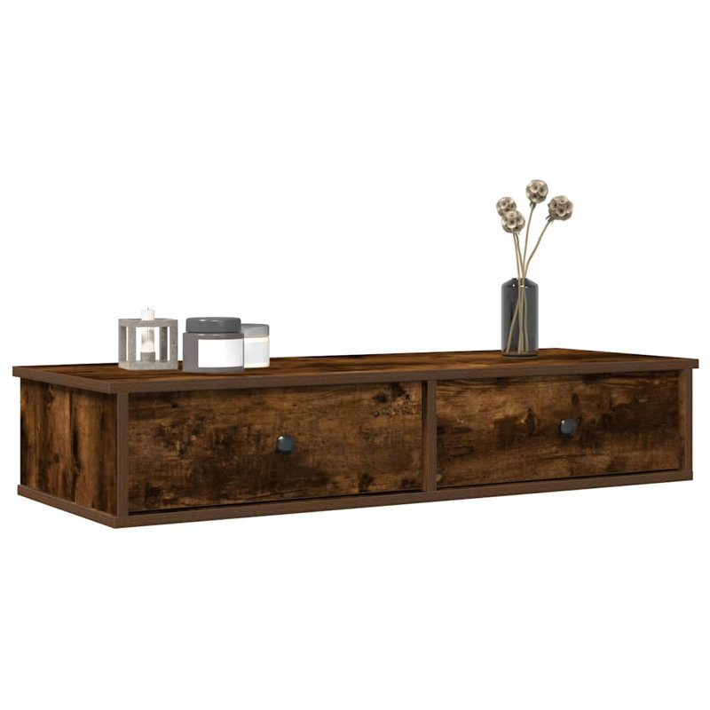 112-9 Wall Mounted Shelf, Smoked oak