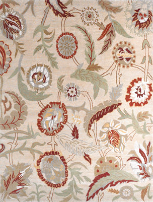 Classic Hand Knotted Wool Floral Area Rug, Rectangle 12' x 15'