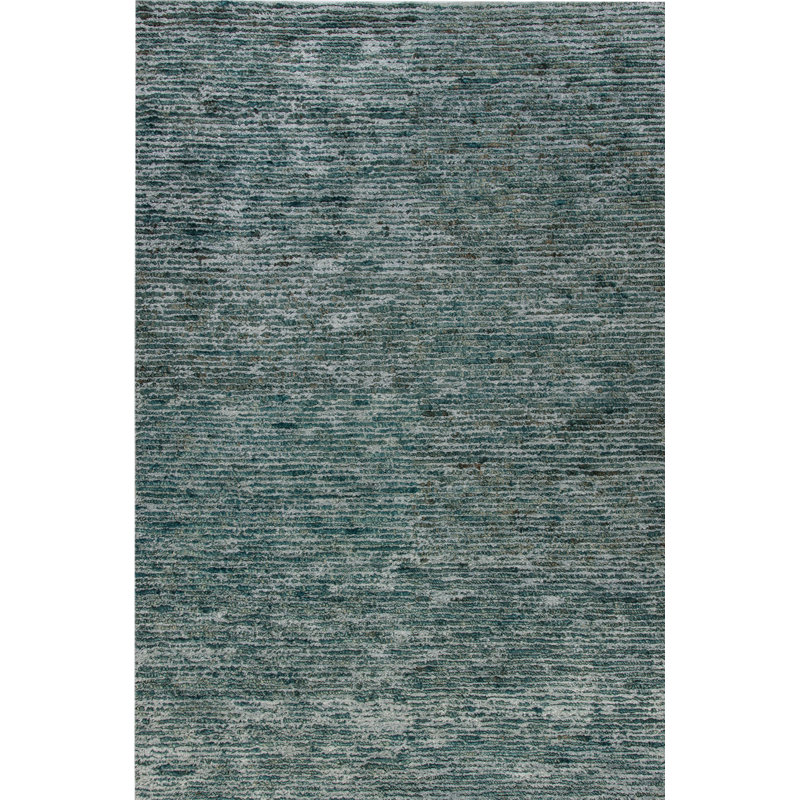 Tapis bleu à la main bouclé Gem, Rectangle 8 pi x 11 pi