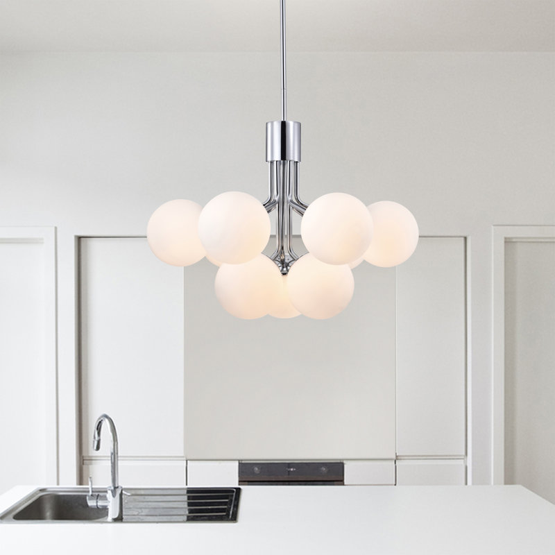 Lustre 9 lumières de style moderne et contemporain Clarisse Clarisse, Chrome