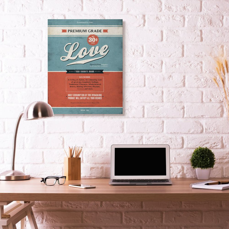«Premium Grade Love Inspirational Vintage Comic Book Design» par Ester Kay, impression sur toile, Toile tendue