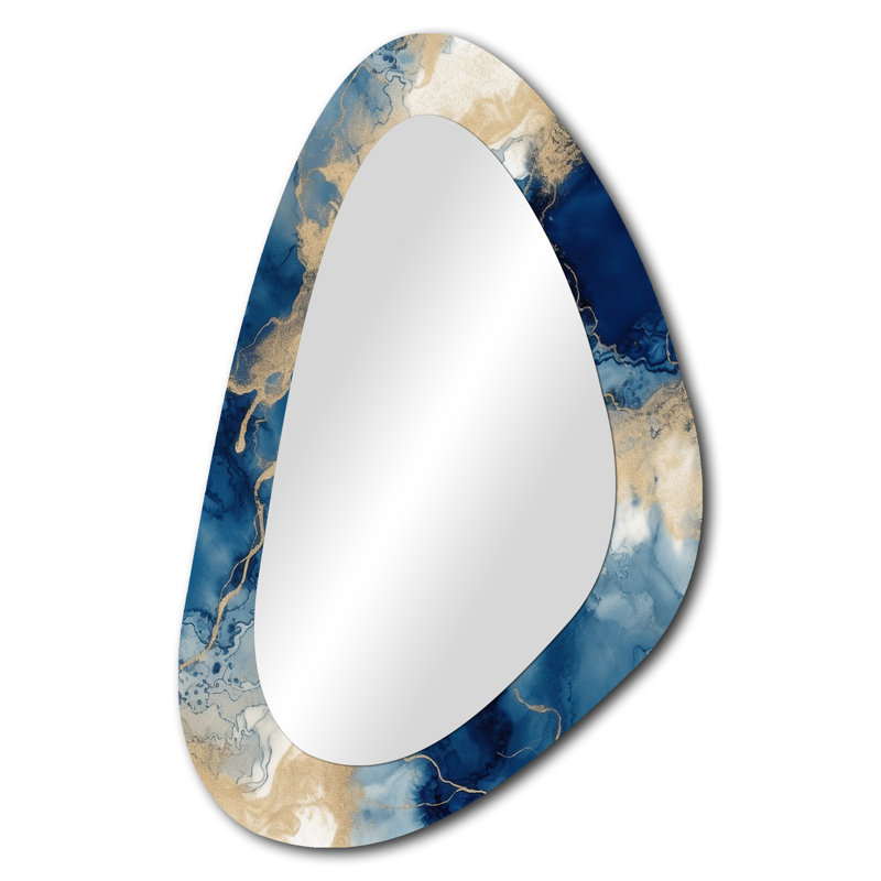 Miroir mural moderne bleu et blanc