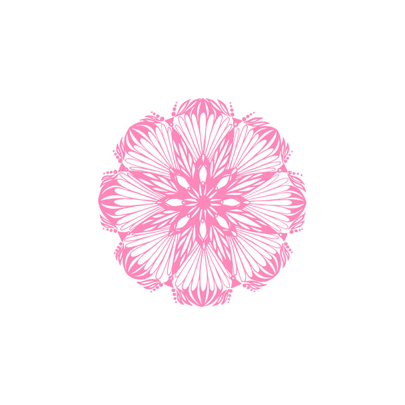 Décalcomanie murale yoga mandala, Rose tendre
