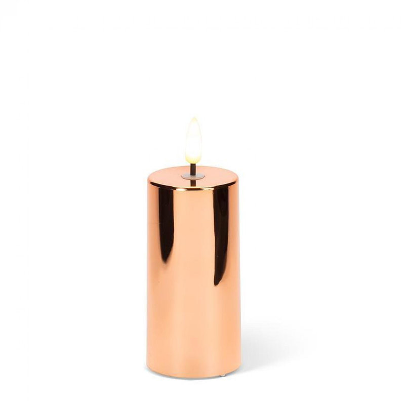 Bougie pilier à DEL sans flamme, Rose, H 4 po x l 2 po x P 2 po