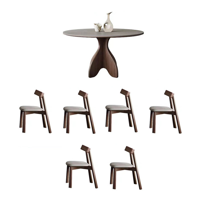 Light luxury round table and chair combination