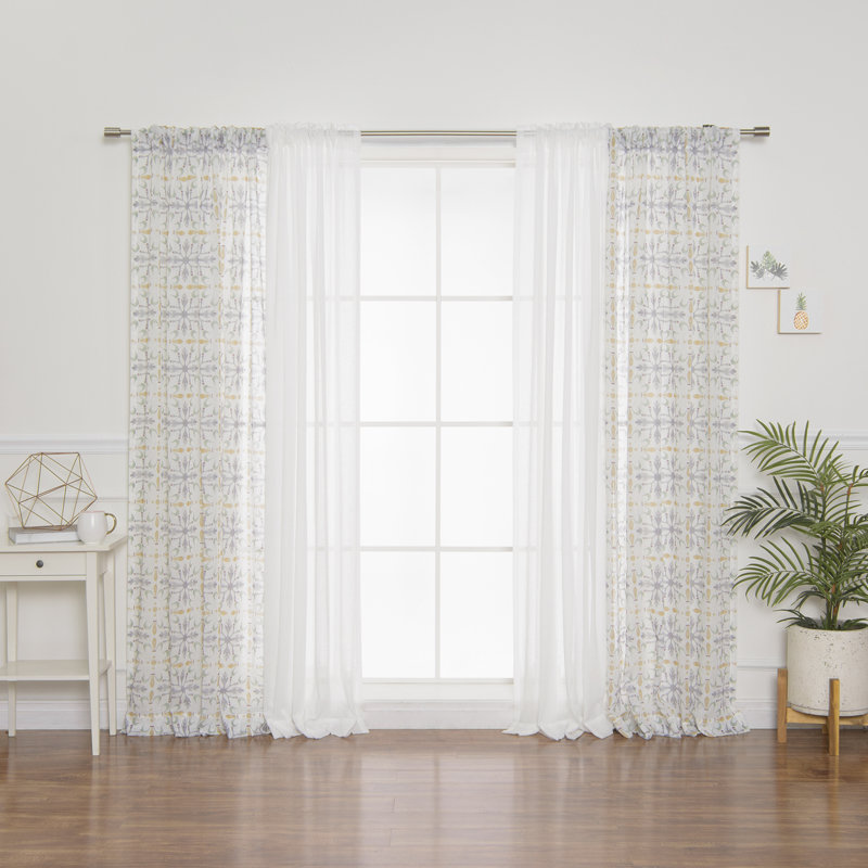 Paire de rideaux semi-transparents avec passe-tringle Simeon