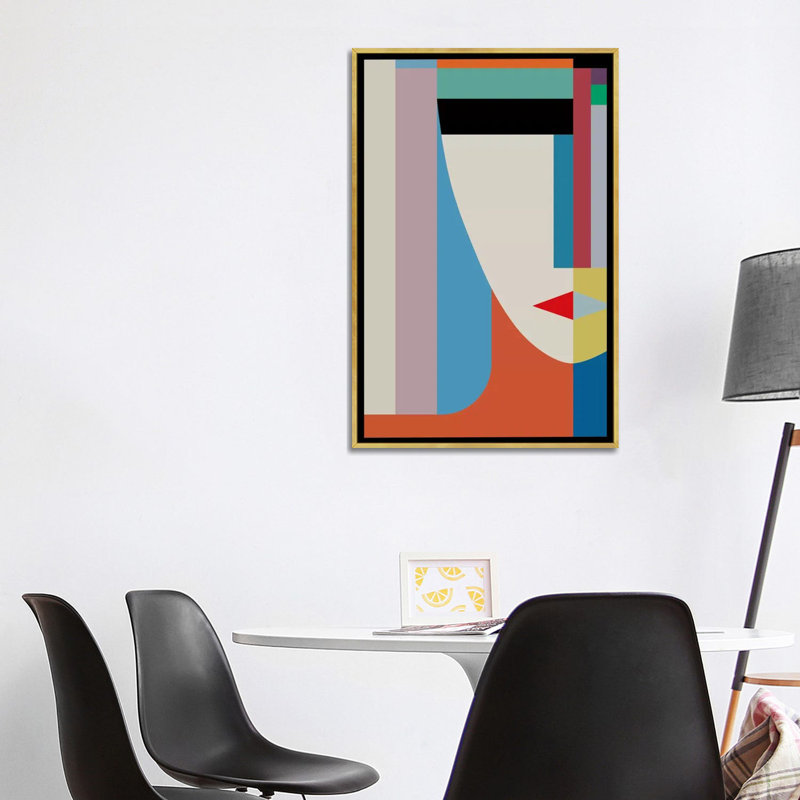 «Absolute Face» par The Usual Designers - impression, H 48 po x l 32 po x P 1,5 po, Toile encadrée d'or