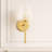Bekki 1-Light Cloud Glass Wallchiere Steel Dimmable Gold Wall Sconce