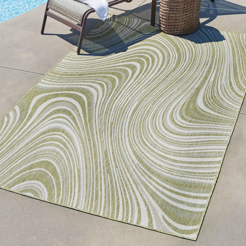 Tapis intérieur / extérieur vert Brodus, Rectangle 4 pi x 6 pi