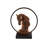Cole And Grey Resin Family Horse Room Copper Table Lamp With Circle And Square Base