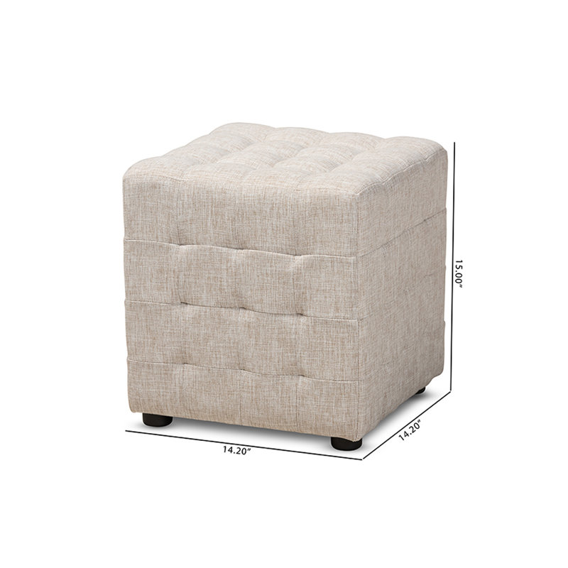 Repose-pieds cubique 14 po Burna, Beige