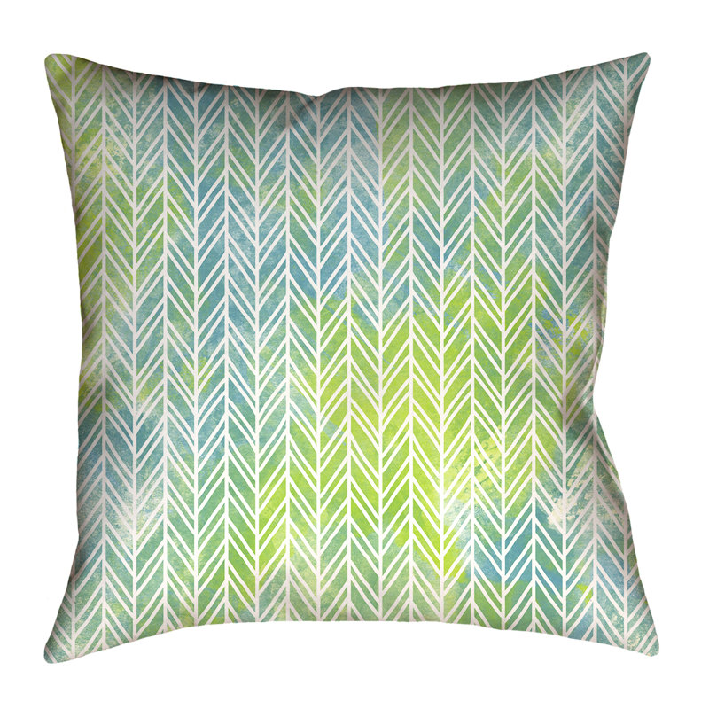 Coussin Katelyn Elizabeth, 26 po x 26 po, Bleu / vert