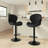Swivel Upholstered Adjustable Height Bar Counter Stool with Metal Frame-278038284