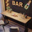 Table de bar industrielle de 62,99 po avec repose-pieds, table de pub à hauteur de comptoir avec pieds en X robustes en métal pour la cuisine, le bar personnel et les petits espaces