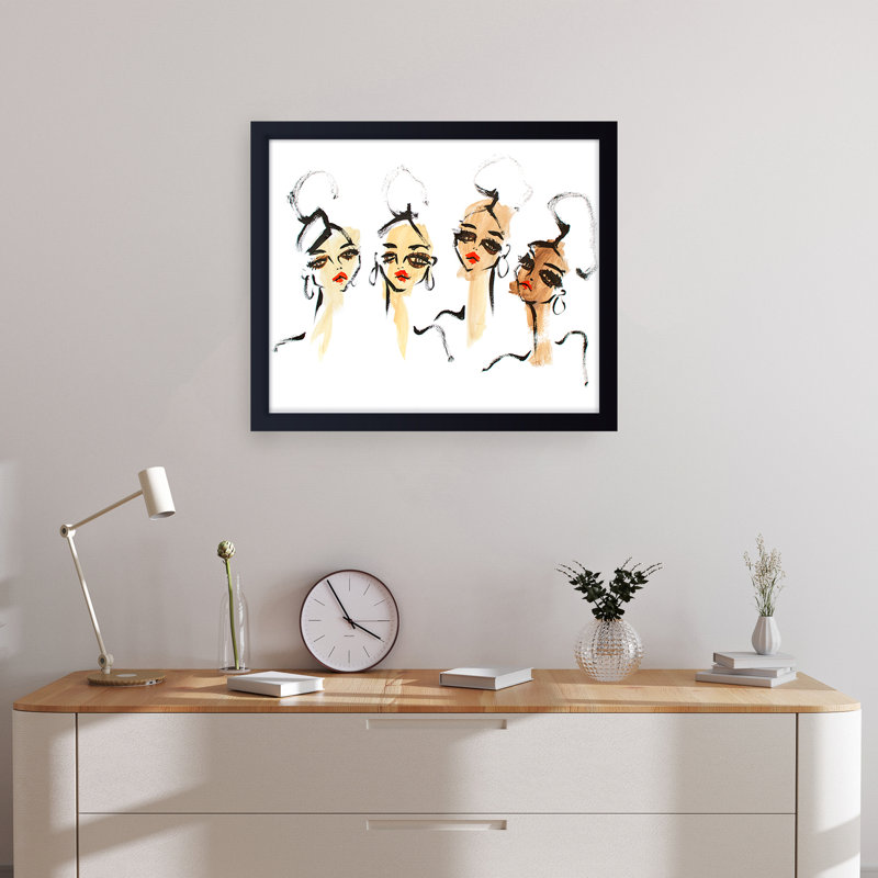 'Vogue' Framed Print Wall Art, 12" H x 16" W x 1.125" D, Framed Print, Black