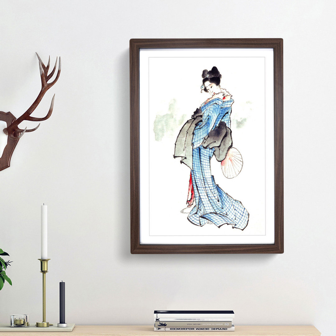 Beautiful Geisha by Katsushika Hokusai - Single Picture Frame Painting