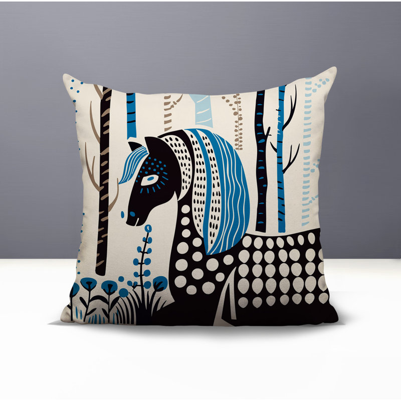 Coussin carré intérieur / extérieur noko, Turquoise, Carré 15 po