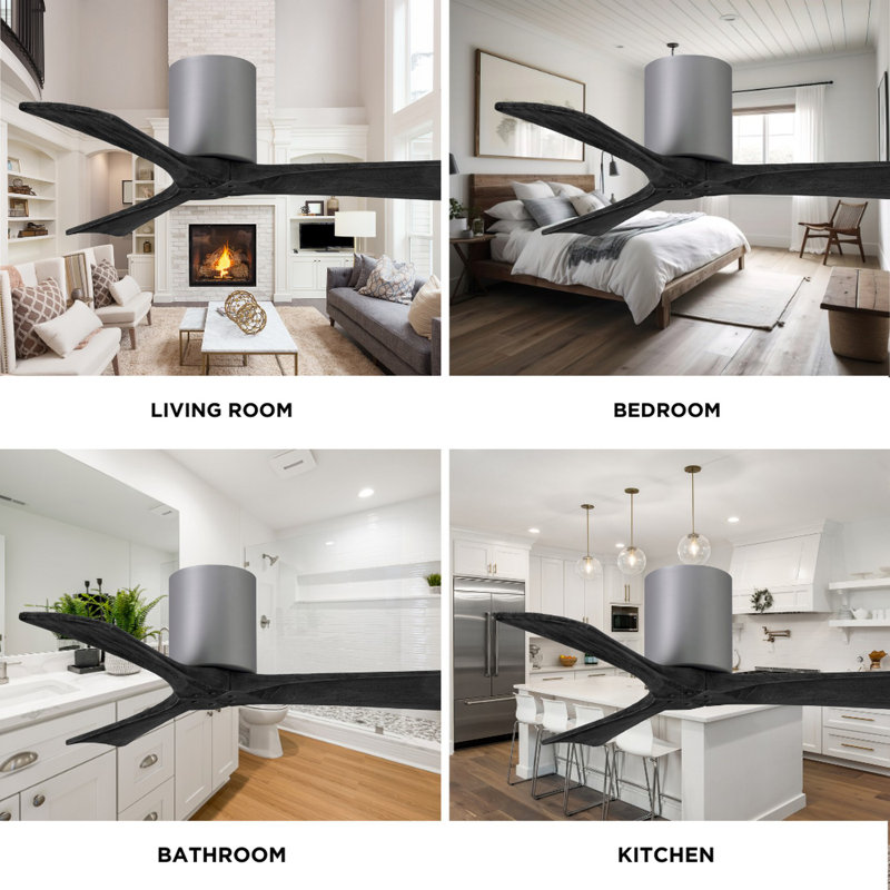 Irene Ceiling Fan, Brushed Nickel, 60", Matte Black