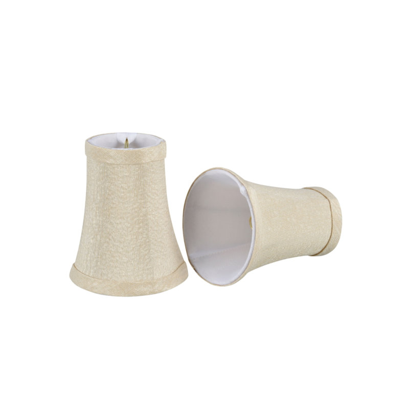 Abat-jour en tissu jacquard de style candélabre en tissu jacquard H 4 po (attache) crème