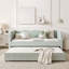 Lit de jour simple en vichy convertible 3 en 1 avec couchette et poches de rangement-315950681
