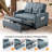 Upholstered Convertible Twin Size Loveseat Recliner Sleeper Couch Pull Out Sofa Sofa Bed For Small Spaces-1818569424