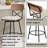 Jerrika Swivel Upholstered Faux Leather Counter Stool-1561661549