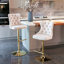 Tabourets de bar pivotants en velours à hauteur réglable de 25 à 33 pouces, tabourets de bar rembourrés modernes avec dossier capitonné confortable, ensemble de 2-125536193-125536200