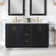 Gazsi 60" Double Bathroom Vanity Set With Grain White Engineered Stone Countertop Without Mirror