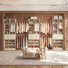 Closet System With Hanging Rods, Shoe Storage And Wood Drawers