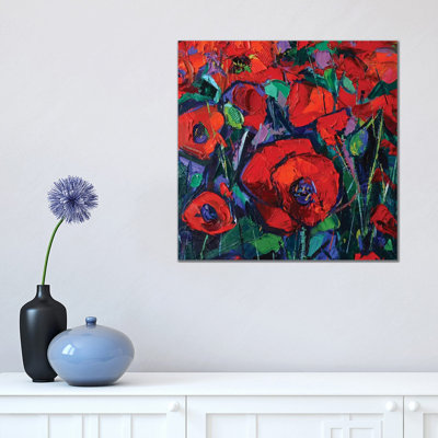 Hot Poppies 1 Piece Wrapped Canvas Painting