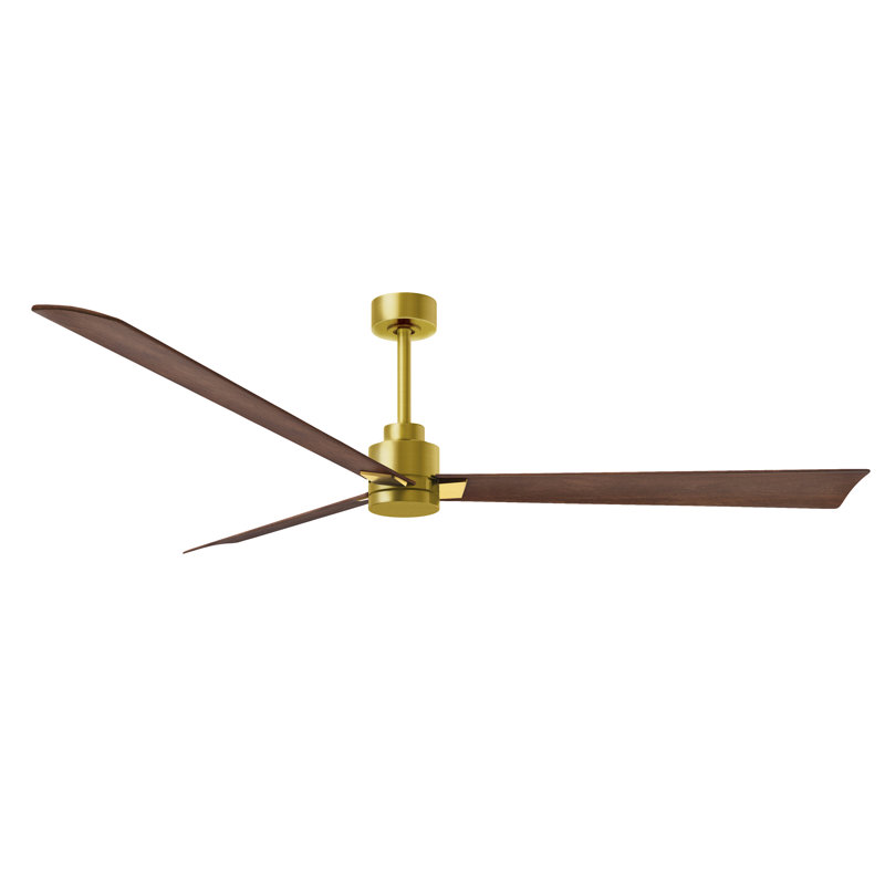 Ventilateur de plafond Alessandra 72, Laiton brossé, Noyer