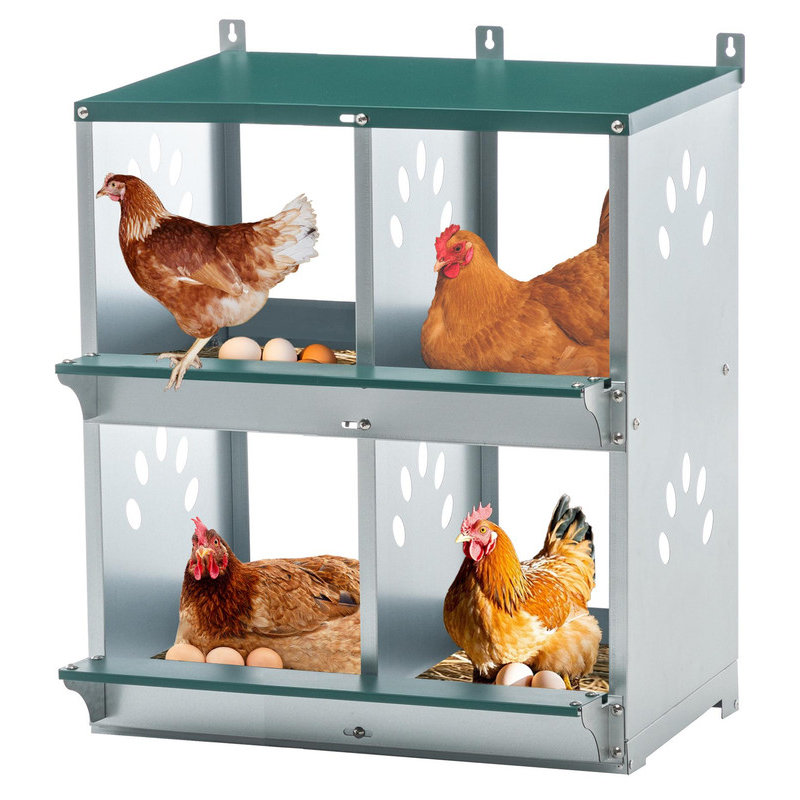 Boîtes de nidification en métal à 4 compartiments pour poulets