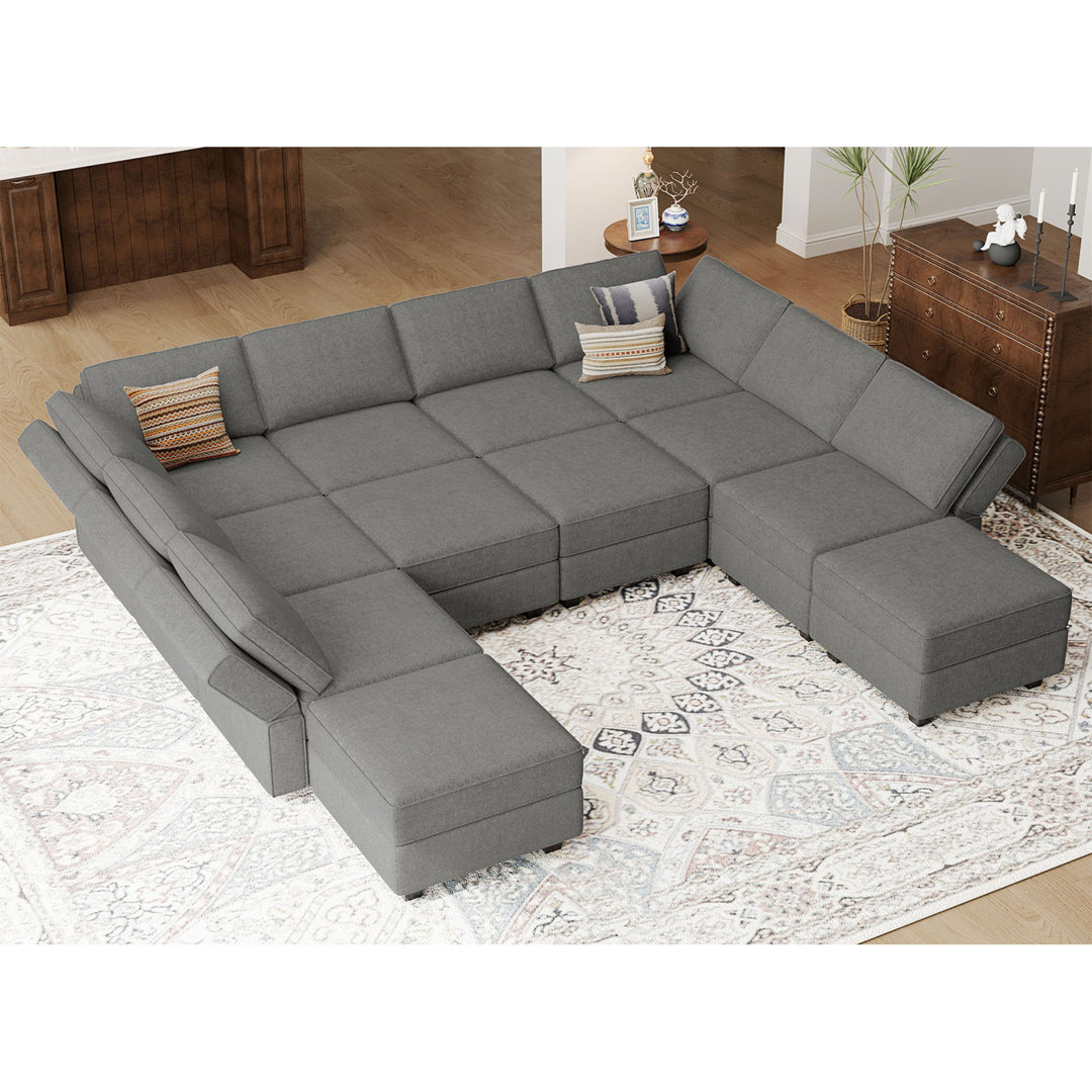 Neemi Modular Sleeper Sofa Bed Sectional Couch Oversized U Shaped Sofa With Storage Convertible Sofa Set Large Sectional Sofa Latitude Run® 